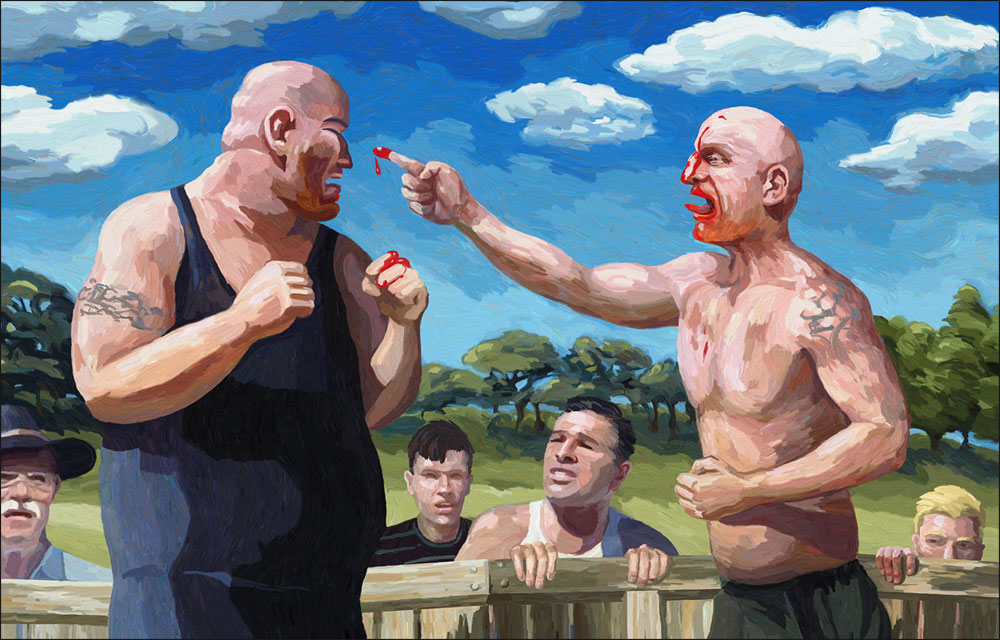 Bare Knuckle Brawl, 12/2013. Digital painting by Eric KUns