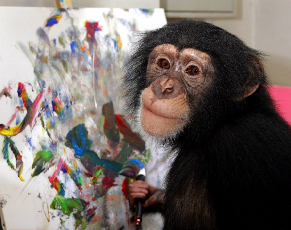 chimpanzee-painting
