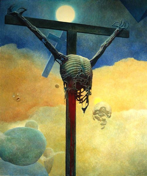 Zdzisław-Beksiński-Polish-Artist-Crucifixion