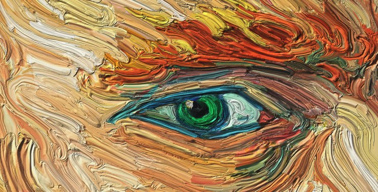 eye close-up in the manner of Vincent Van Gogh
